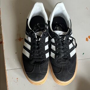 Adidas Black and White Men's Sneakers with Gum Sole